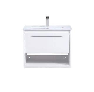 24 inch  Single Bathroom Floating Vanity in White