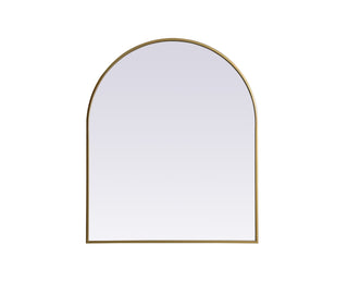 Metal Frame Arch Mirror 30x36 Inch in Brass