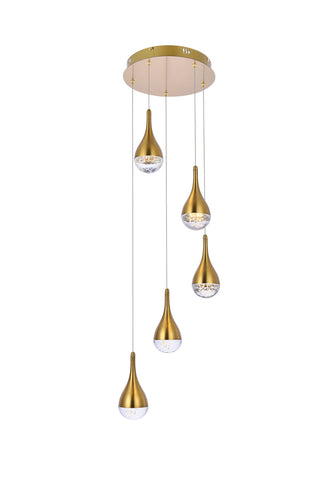 Amherst 14.5 inch LED pendant in satin gold