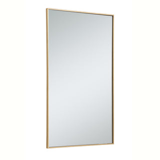 Metal frame rectangle mirror 30 inch in Brass