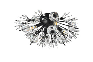 Vera 19 inch crystal starburst wall sconce in black