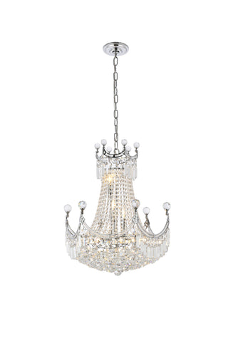 Corona 9 light Chrome Chandelier Clear Royal Cut Crystal