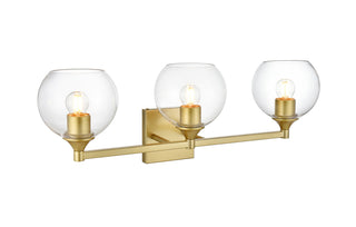 Foster 3 light Brass and Clear Bath Sconce