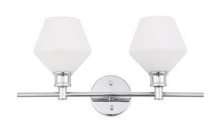 Gene 2 light Chrome and Frosted white glass Wall sconce