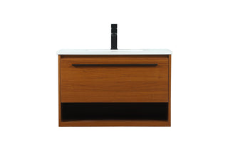 30 inch Single bathroom vanity in teak