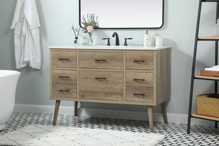 48 inch Single bathroom vanity in natural oak