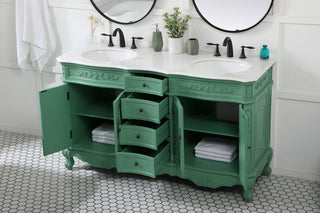 60 inch double bathroom vanity in vintage mint