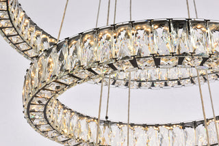 Monroe 32 inch LED triple ring chandelier in black