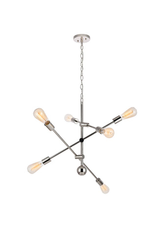 Axel 6 Lights polished Nickel Pendant