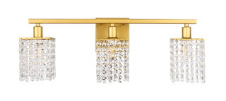 Phineas 3 light Brass and Clear Crystals wall sconce