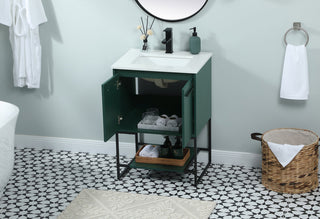 24 inch Single bathroom vanity in green