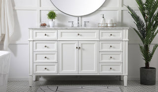 60 inch Single bathroom vanity in white