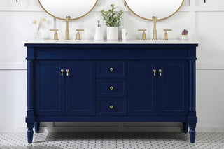 60 inch double bathroom vanity in blue