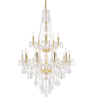 Verona 15 light Gold Chandelier Clear Royal Cut Crystal