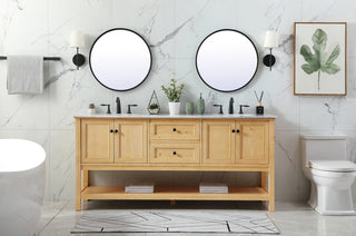 72 inch double bathroom vanity in natural wood