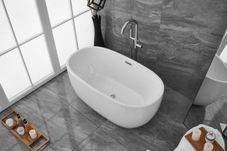 54 inch soaking roll top bathtub in glossy white