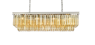 Sydney 12 light polished nickel Chandelier Golden Teak (Smoky) Royal Cut Crystal