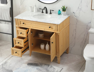 40 inch Single bathroom vanity in natural wood