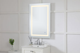 Helios 24in x 36in Hardwired LED mirror with touch sensor and color changing temperature 3000K/4200K/6400K