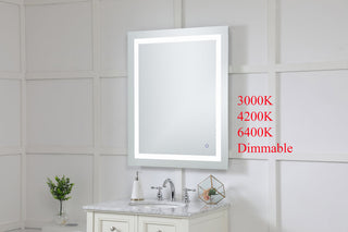 Helios 30in x 40in Hardwired LED mirror with touch sensor and color changing temperature 3000K/4200K/6400K