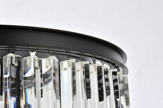 Sydney 8 light Matte Black Flush Mount Clear Royal Cut Crystal