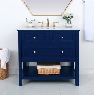 36 inch Single bathroom vanity in Blue