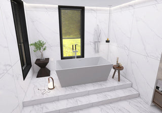 67 inch soaking rectangular bathtub in glossy white