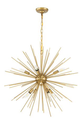 Timber 8 light Brass pendant