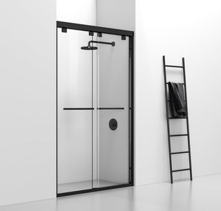 Semi-frameless shower door 48 x 76 Matte Black