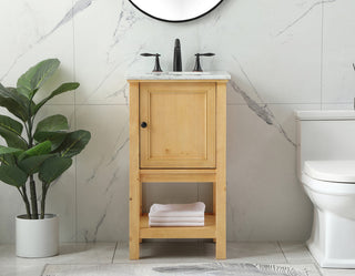 19 inch Single bathroom vanity in natural wood