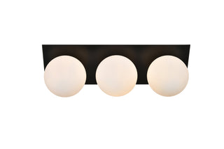 Jillian 3 light Black and frosted white Bath Sconce