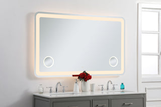 Lux 36in x 60in Hardwired LED mirror with magnifier and color changing temperature 3000K/4200K/6000K