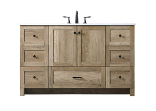 54 Inch SIngle Bathroom Vanity In Natural Oak