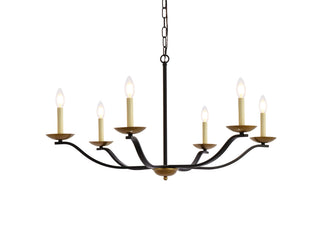 Trey 36 inch pendant in black and brass