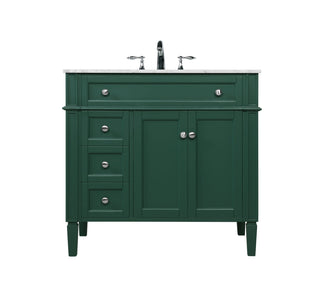 36 inch Single bathroom vanity in green