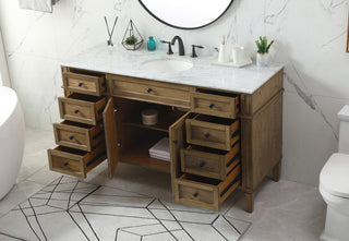 60 inch Single bathroom vanity in driftwood