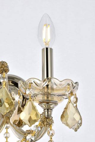 Maria Theresa 2 light Golden Teak Wall Sconce Golden Teak (Smoky) Royal Cut Crystal