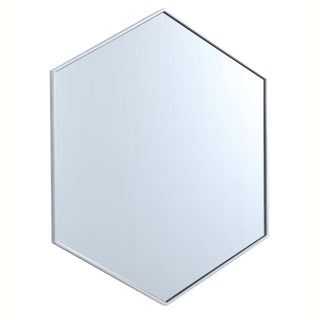 Metal frame hexagon mirror 41 inch in silver