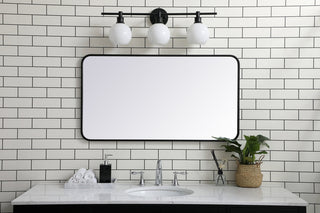 Soft corner metal rectangular mirror 22x40 inch in Black