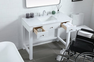 42 Inch ADA Compliant Bathroom Vanity In White