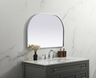 Metal Frame Arch Mirror 36x24 Inch in Silver