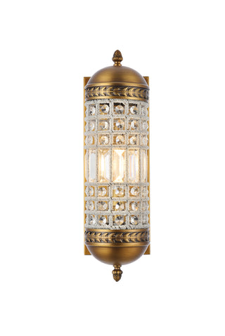 Olivia 1 light French Gold Wall Sconce Clear Royal Cut Crystal