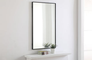 Metal frame Rectangle Mirror 24 inch Black