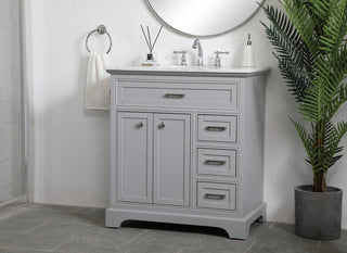 32 inch Single bathroom vanity in grey