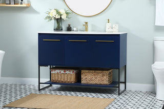 48 inch Single bathroom vanity in blue