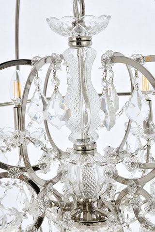 Geneva 6 light polished nickel Chandelier Clear Royal Cut crystal