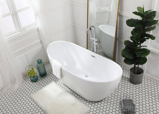 67 inch soaking bathtub in glossy white