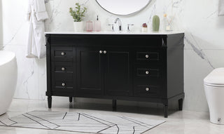 60 inch Single bathroom vanity in black