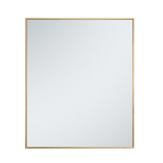 Metal frame rectangle mirror 30 inch in Brass