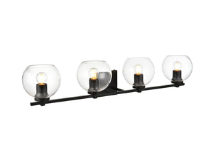 Juelz 4 light Black and Clear Bath Sconce